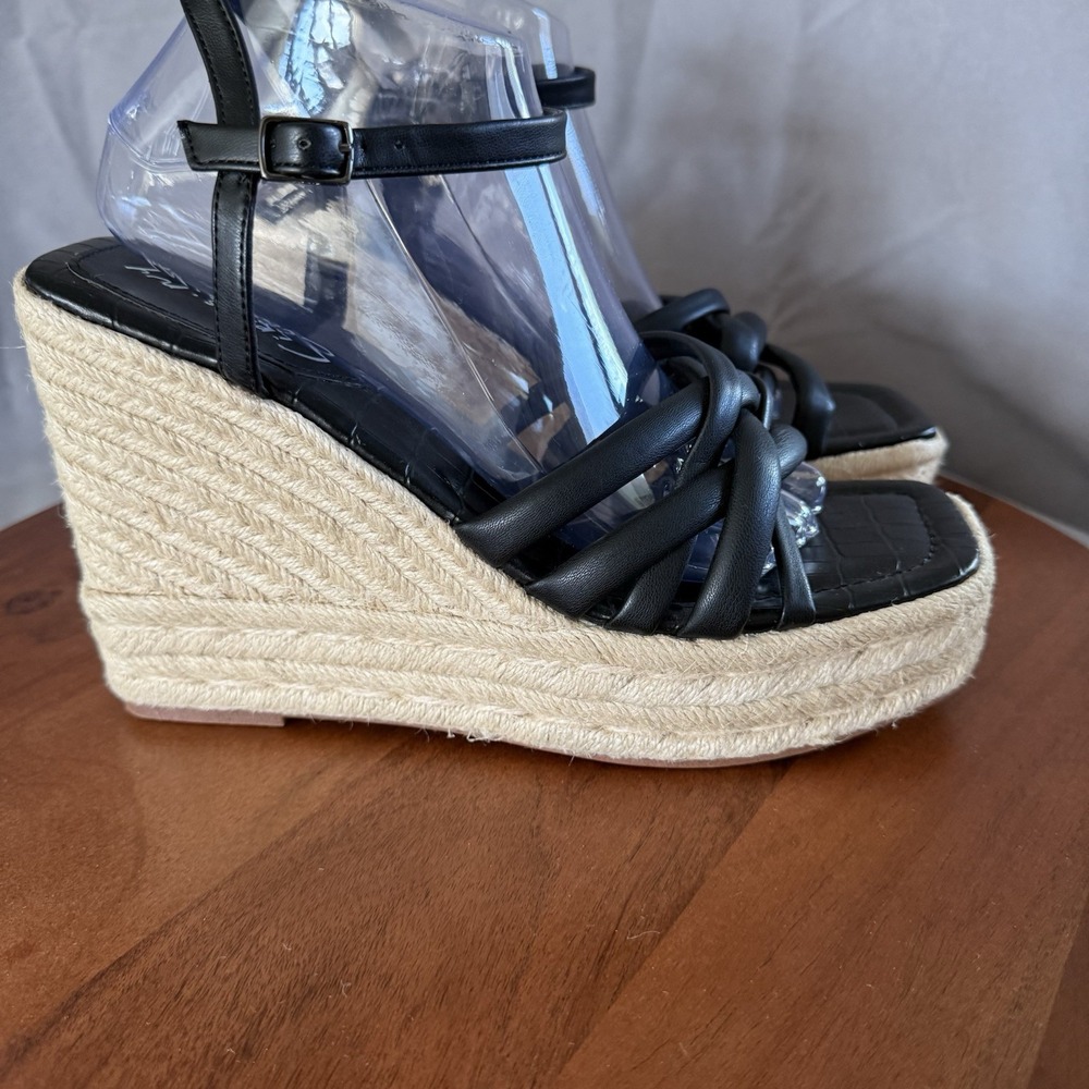 CIRCUS BY‎ SAM EDELMAN Womens Irene Black  Wedge Espadrille Shoes 10M